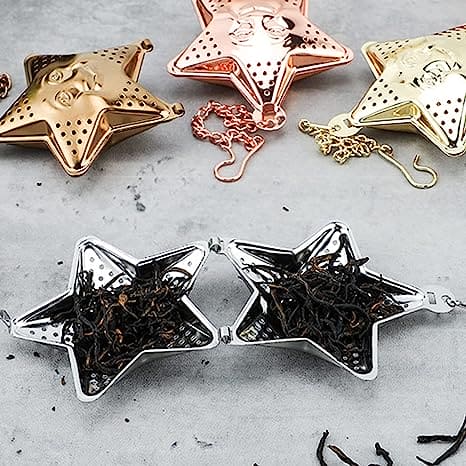 Star Tea Mesh Infuser, Stainless Steel Tea Strainer, Reusable Tea Filter With Chain Hook, Spice, Herb, Tea Seasoning Filter, Large Capacity Tea Infuser for Kitchen Bar Restaurant, Spice Filter Drinkware Gadget Kitchen Tools Accessories Star Tea Mesh Infuser, Stainless Steel Tea Strainer, Reusable Tea Filter With Chain Hook, Spice, Herb, Tea Seasoning Filter, Large Capacity Tea Infuser for Kitchen Bar Restaurant, Spice Filter Drinkware Gadget Kitchen Tools Accessories